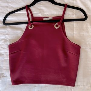 Red halter crop top